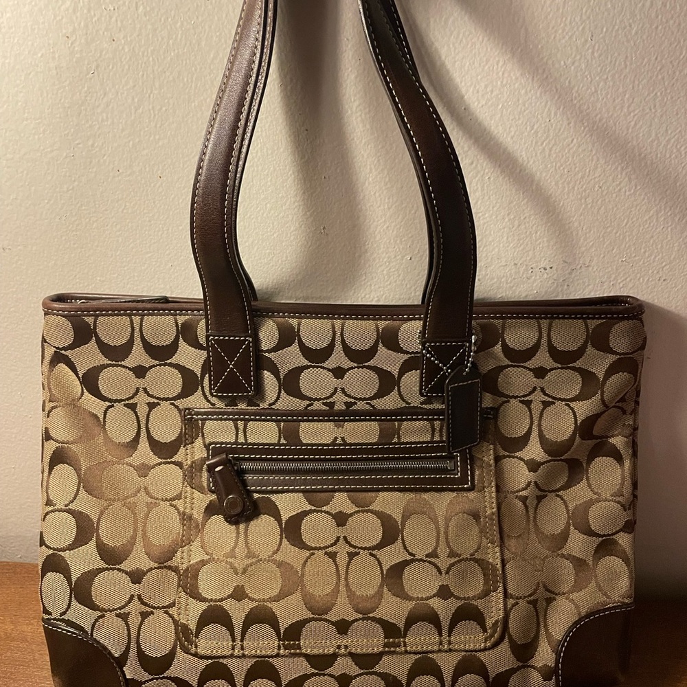 Coach Brown Patterned Tote Bag